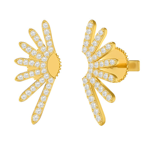 Radiating Rays Diamond Pave Earring Crawlers