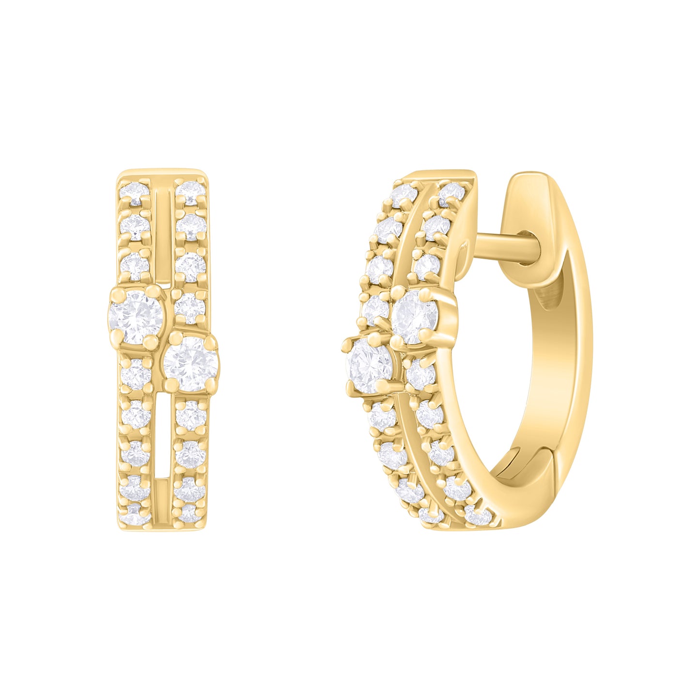 Toi Et Moi Diamond Pave Huggie Earrings