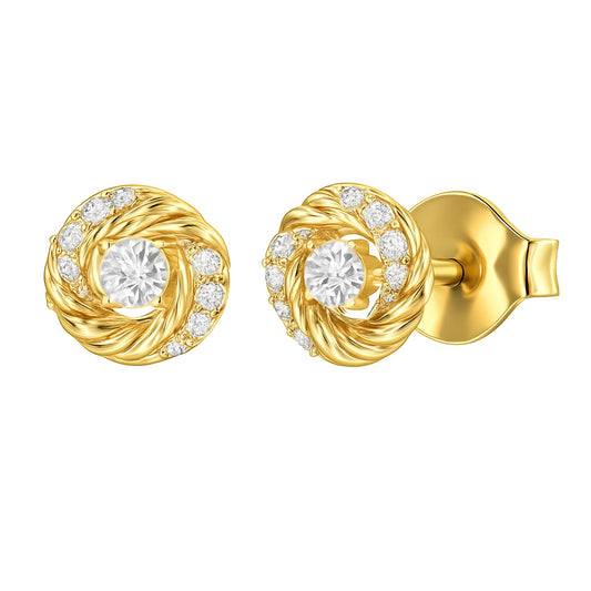 Twist Diamond Stud Earrings
