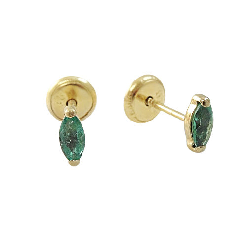 14K Gold Color Stone Studs 7mm