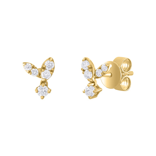 14K Gold Mini Diamond Dangling Earrings
