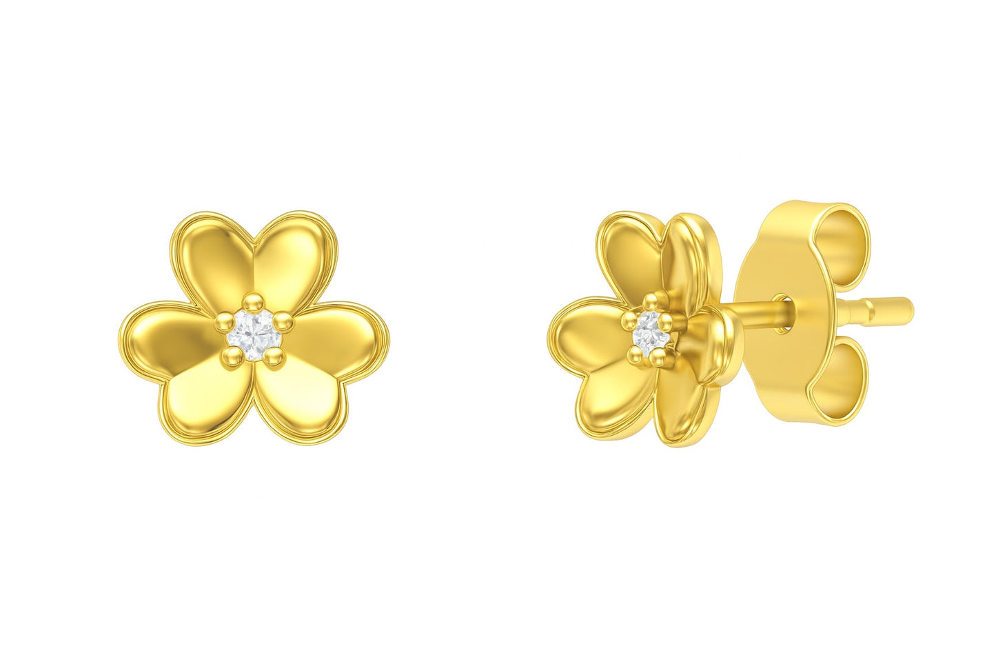 Flower Diamond Stud Earrings