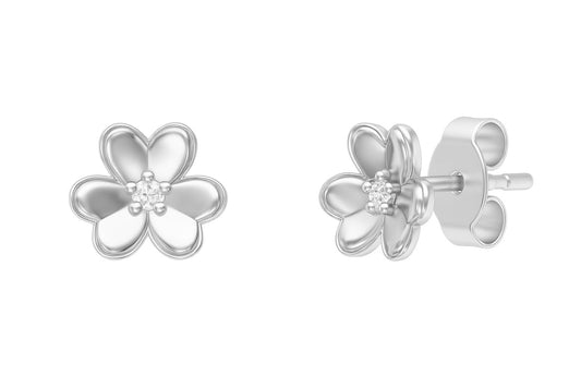 Flower Diamond Stud Earrings