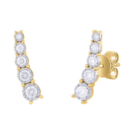 Riviera Curved Crawler Diamond Earrings