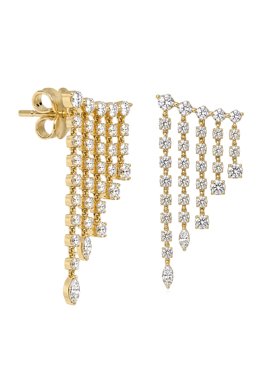 Diamond Cascade Fringe Earrings