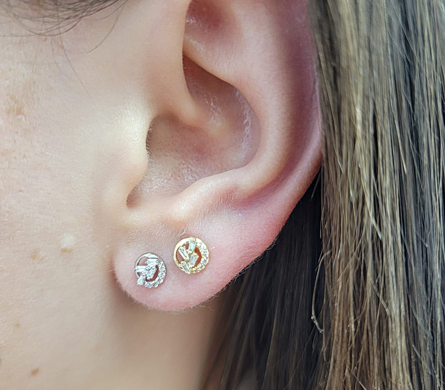 Mosaic Baguette Diamond Earrings