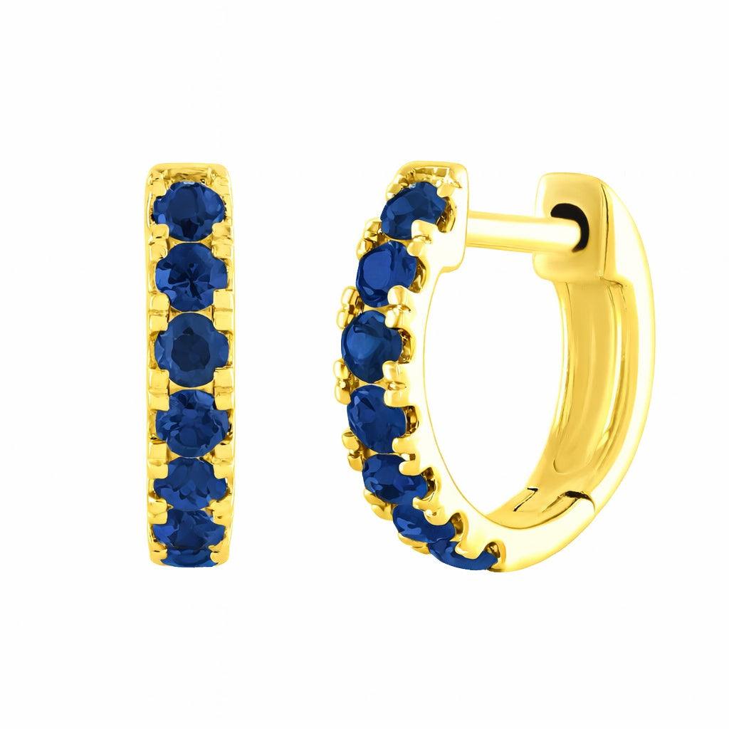 Mini Pave Color Stone Huggies
