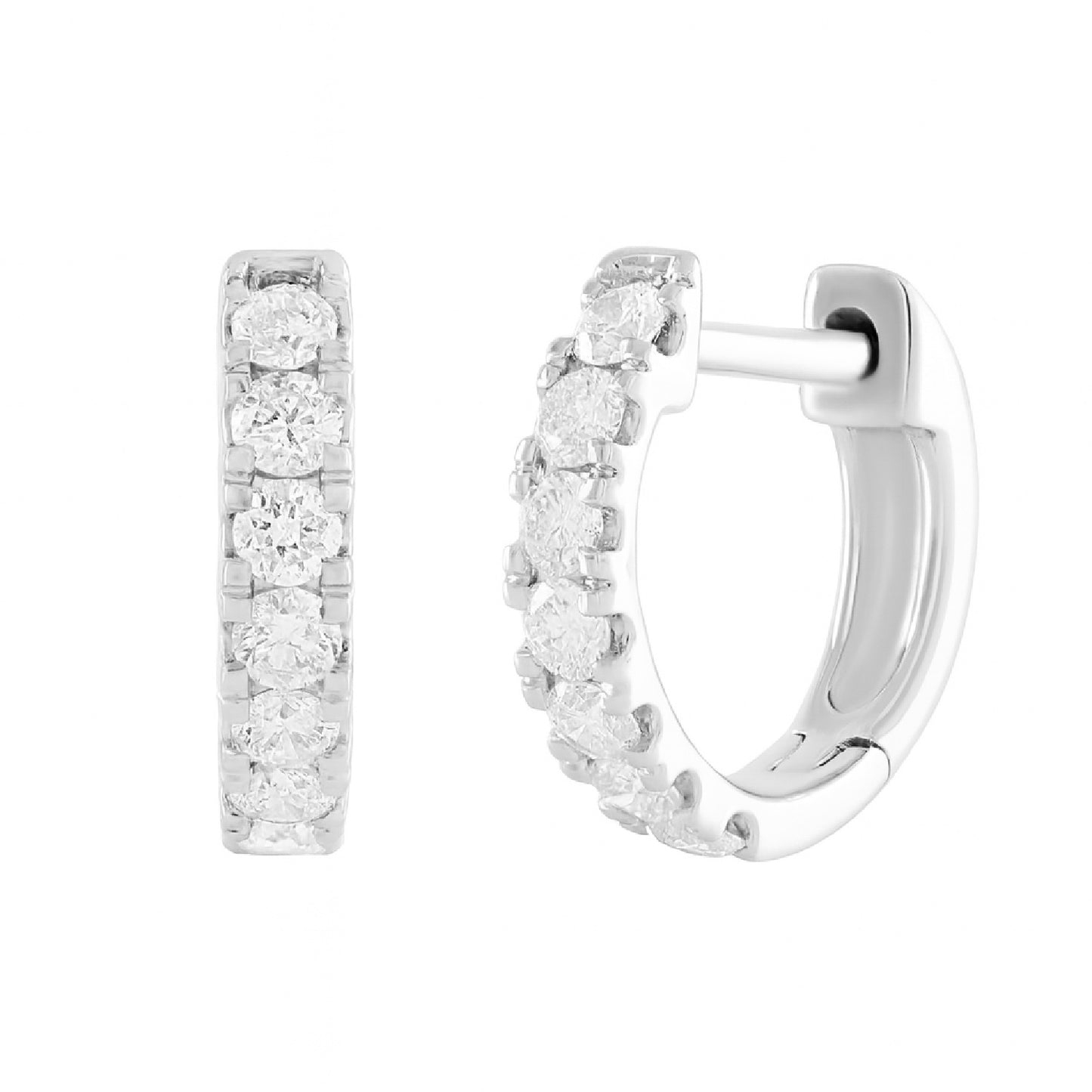 Mini Pave Diamond Huggies