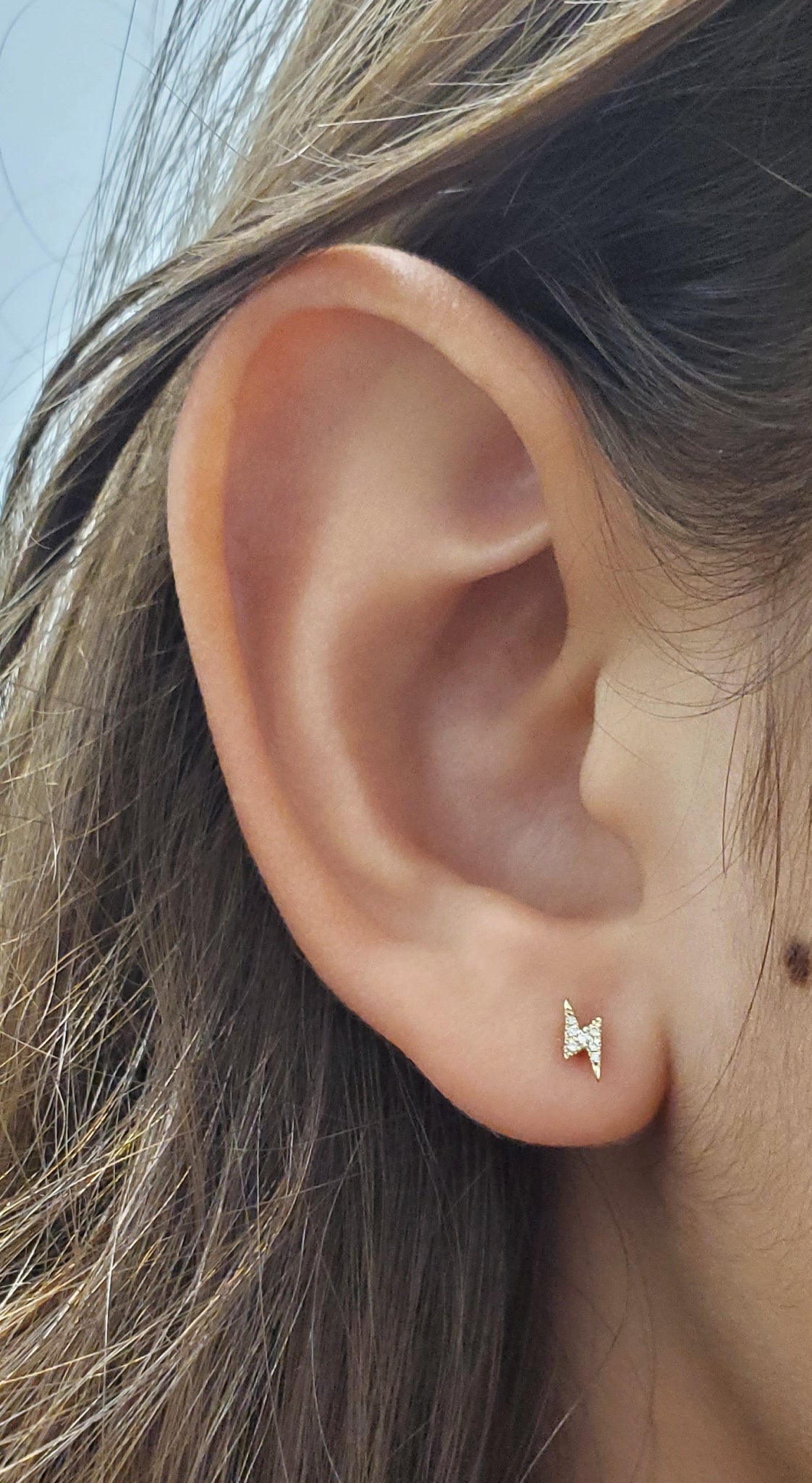Mini Lighting Bolt Diamond Earrings