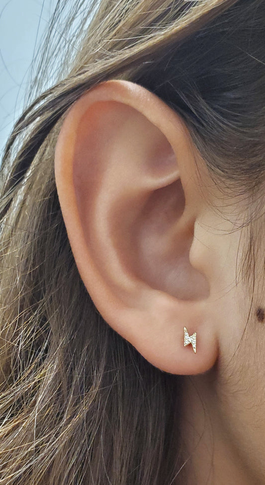 Mini Lighting Bolt Diamond Earrings