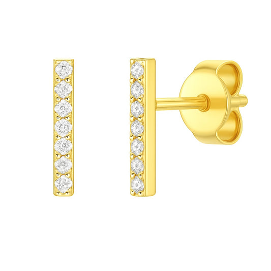 Thin Diamond Bar Earring