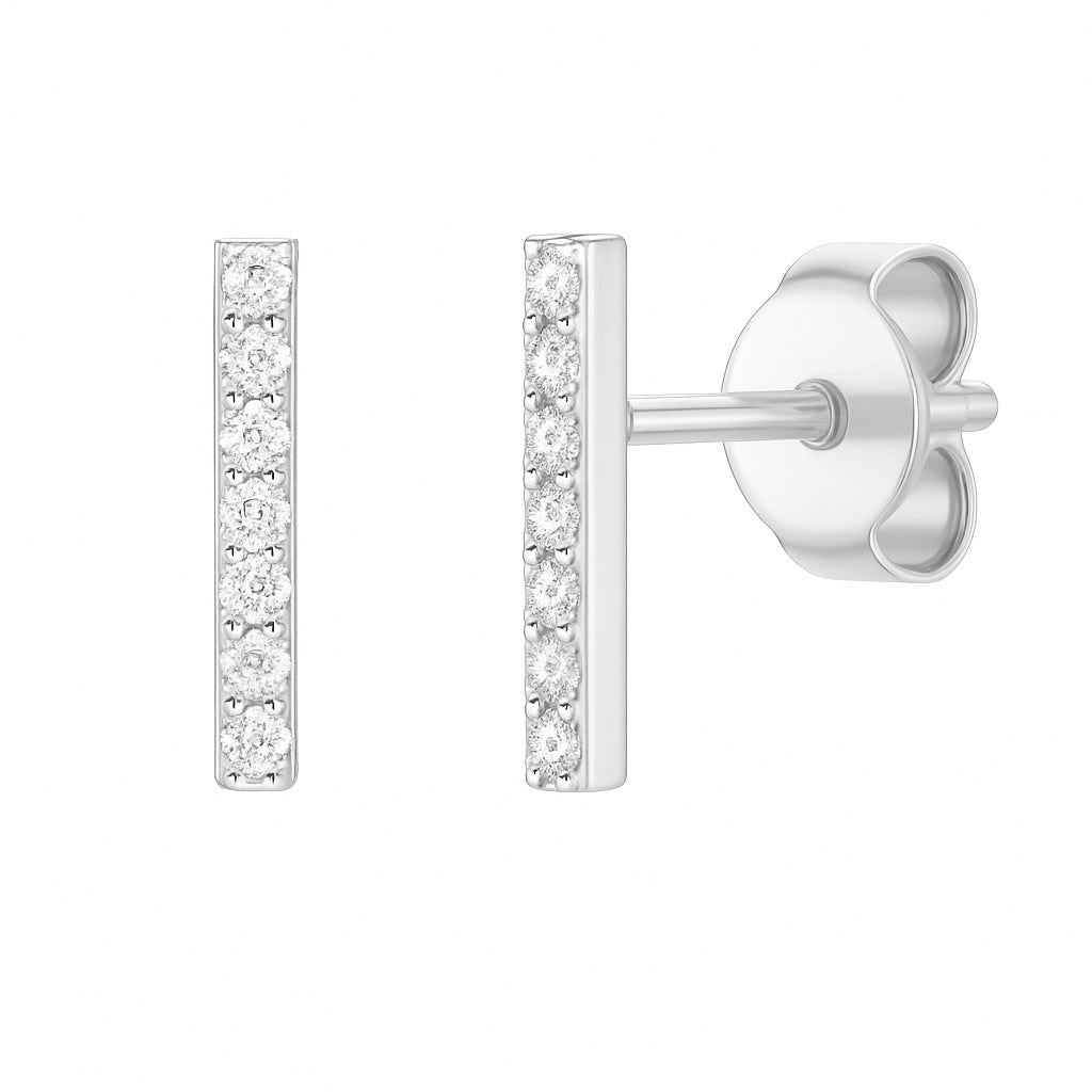 Thin Diamond Bar Earring