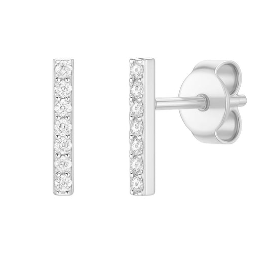 Thin Diamond Bar Earring