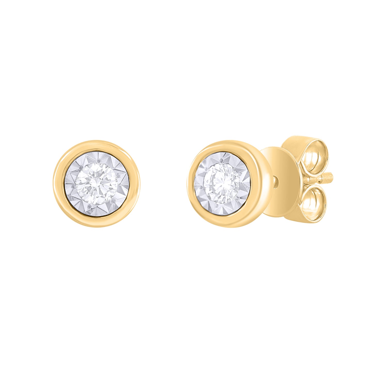 Round Illusion Diamond Stud Earrings and Station Necklace Gift Set