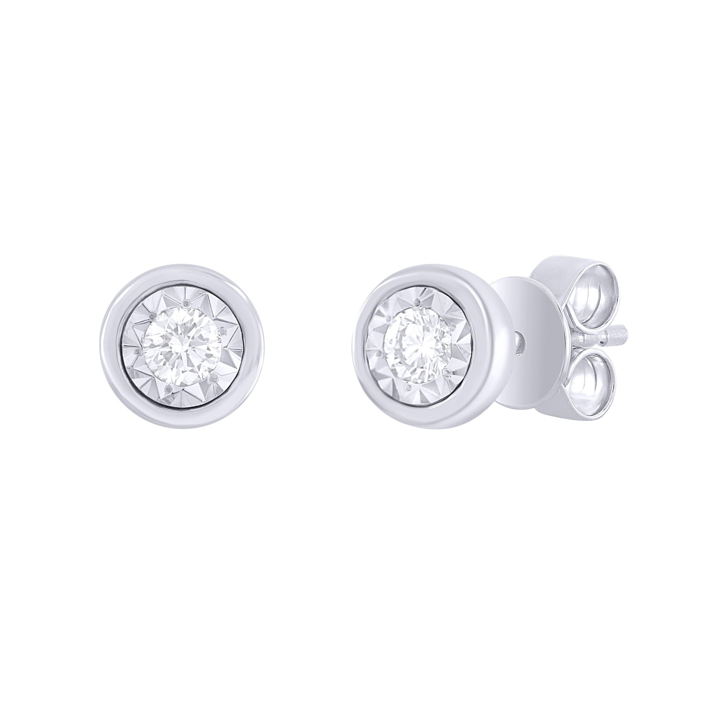 Round Illusion Diamond Stud Earrings