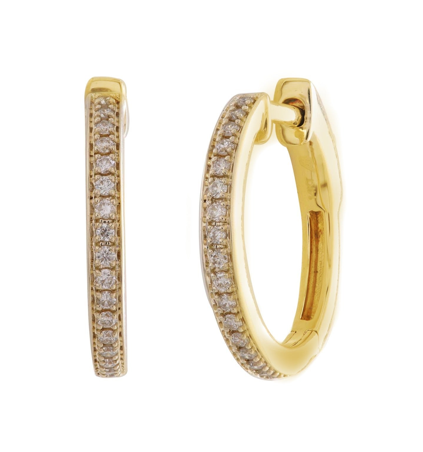 15.5mm Diamond Huggie Earrings