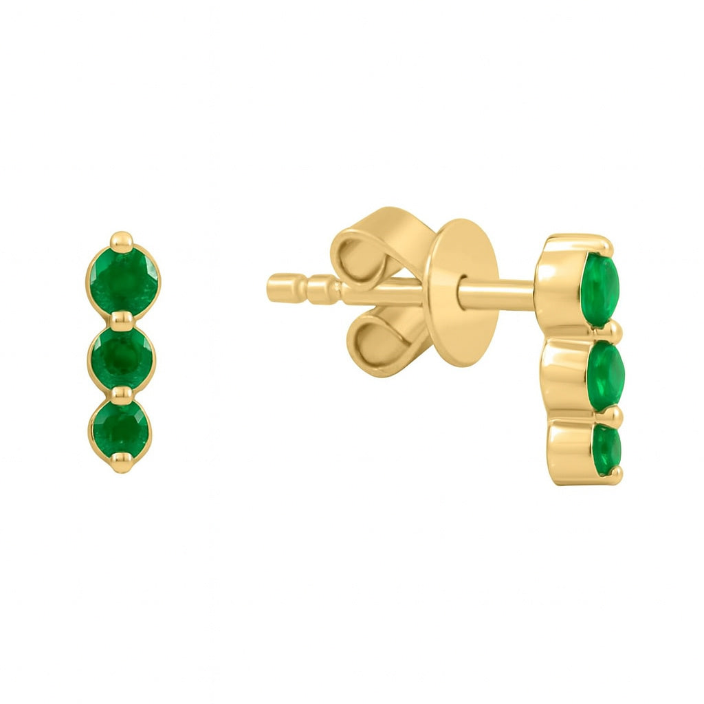 Three Color Stone Earrings