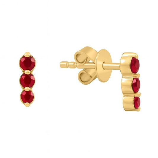 Three Color Stone Earrings