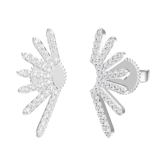 Radiating Rays Diamond Pave Earring Crawlers