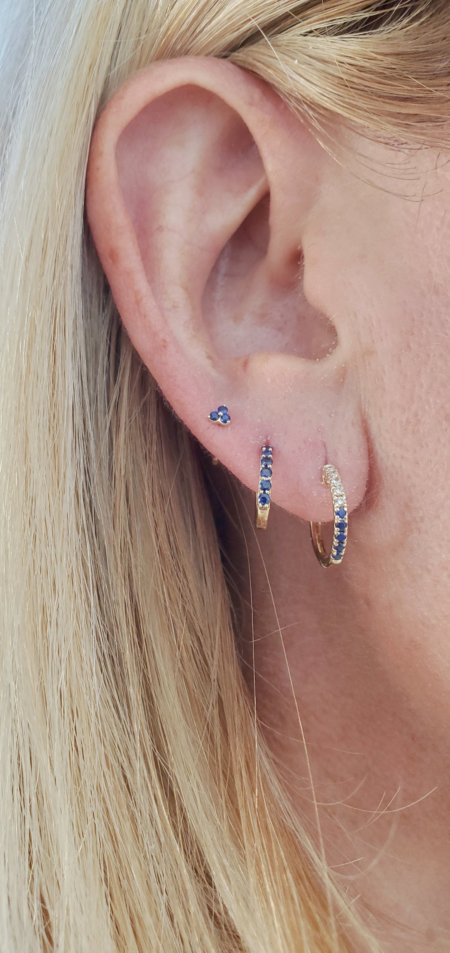 Huggie Earring with Precious Gems