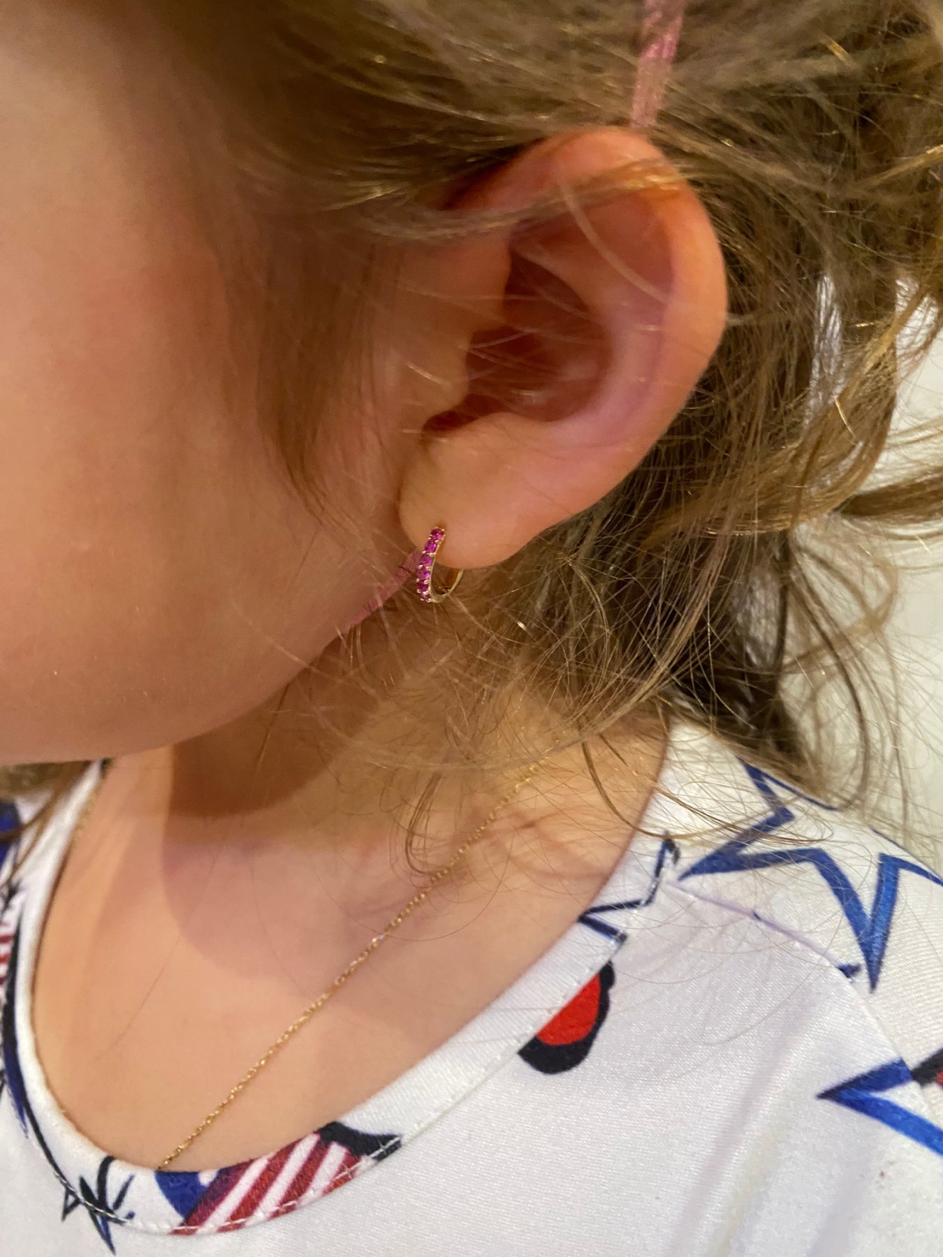 Huggie Earring with Precious Gems