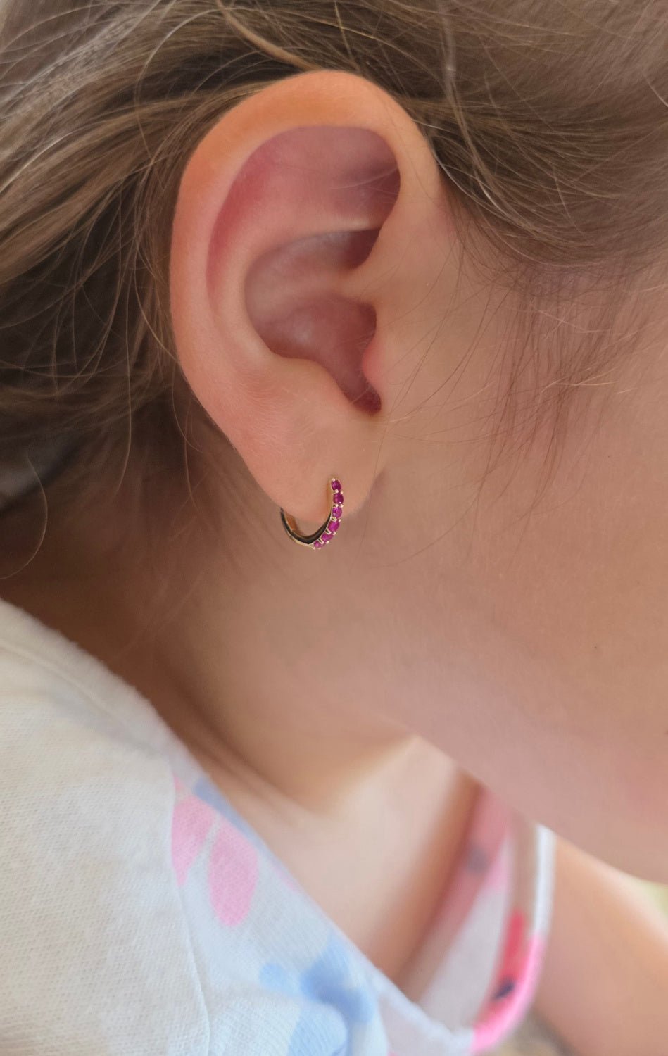 Huggie Earring with Precious Gems