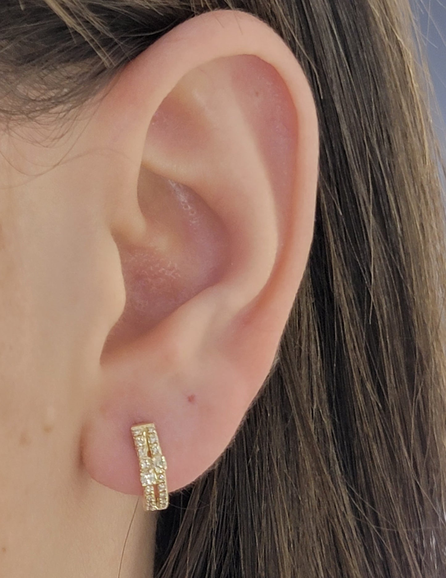 Toi Et Moi Diamond Pave Huggie Earrings