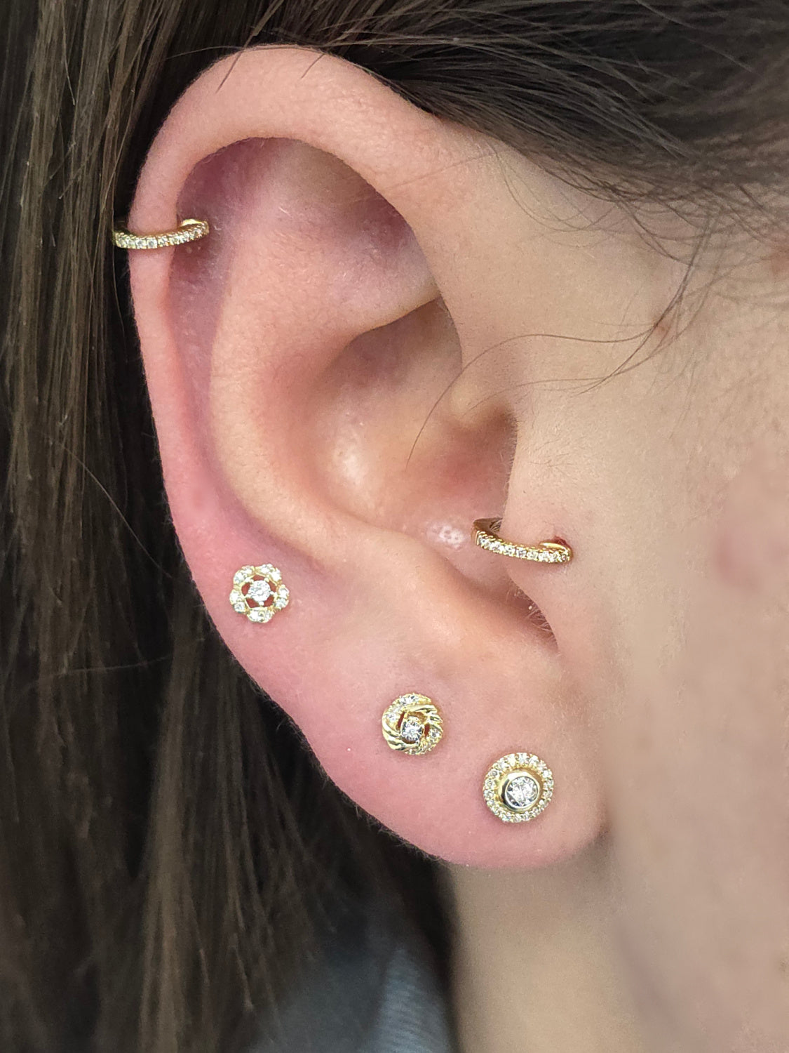 Twist Diamond Stud Earrings