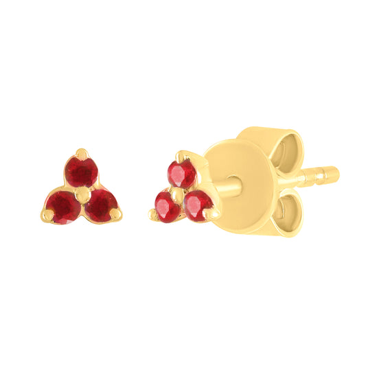 Medium Color Stone Trio Earrings