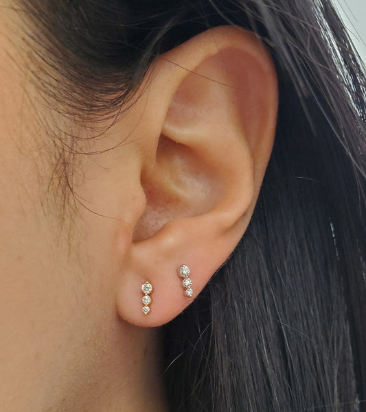 Riviera Mini Diamond Bar Earrings