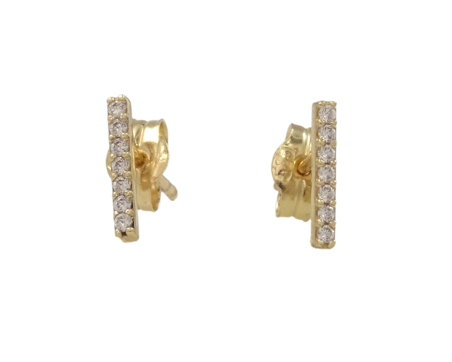 Thin Bar CZ Embellished Earrings