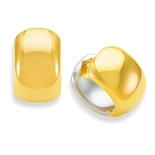 Two Tone Gold Huggie Earring