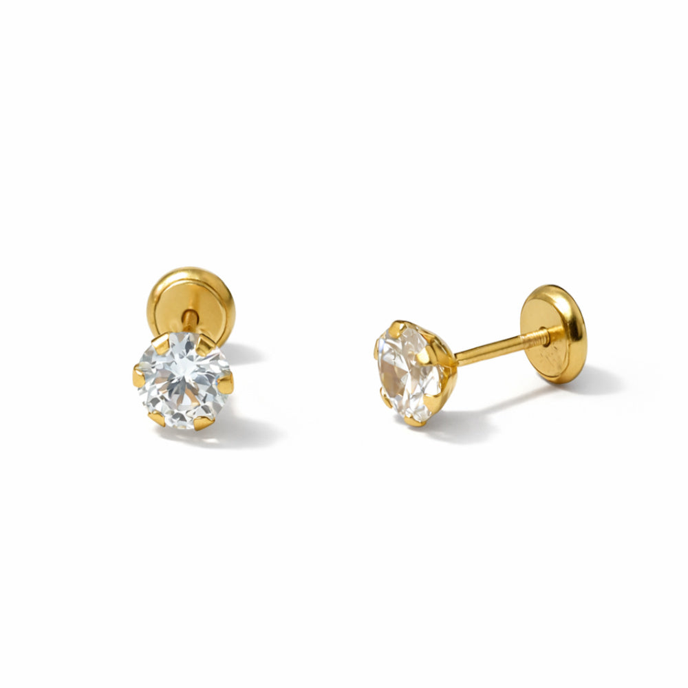 Cubic Zirconia Stud Earrings 5mm