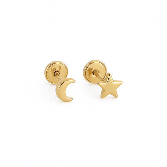 Moon and Star Earring