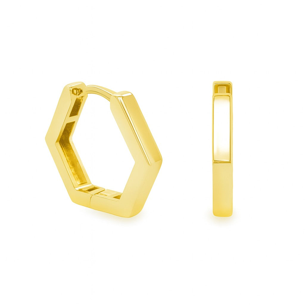 Hexagon Huggies Earrings