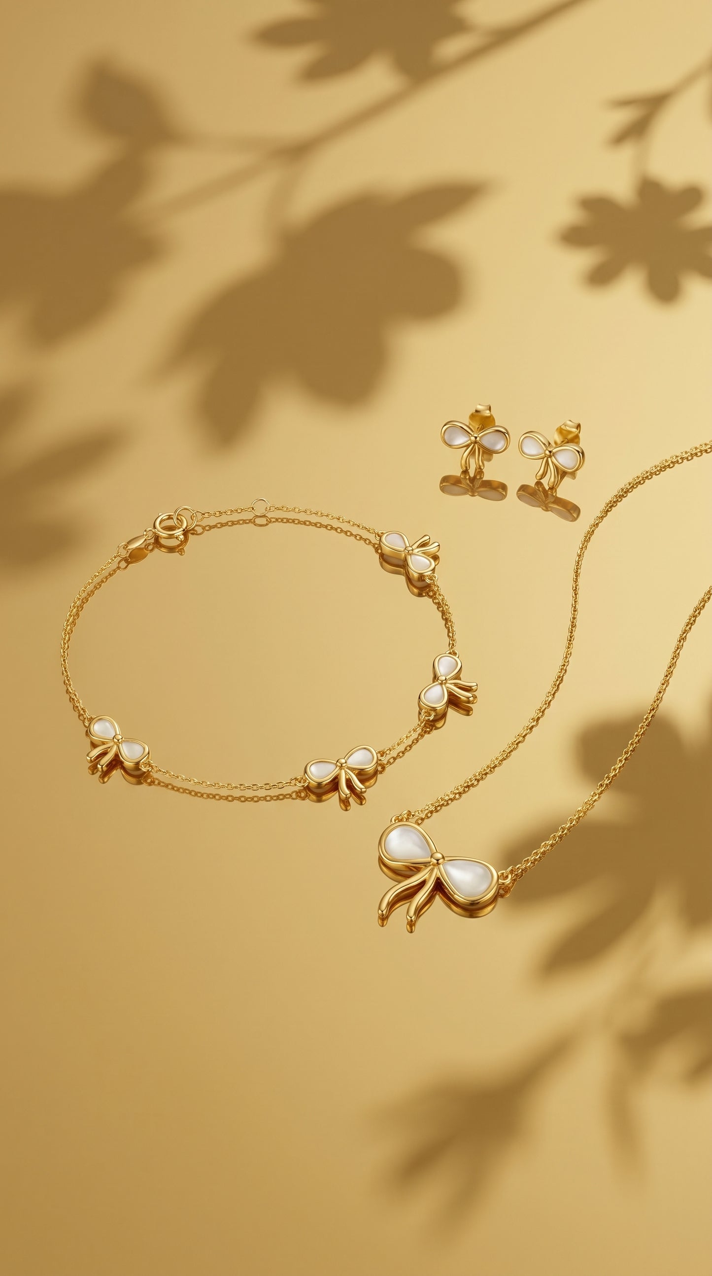 Mother of Pearl Bow Jewelry Set