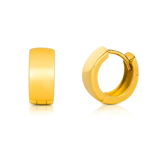 Wide Flat Huggie Earrings