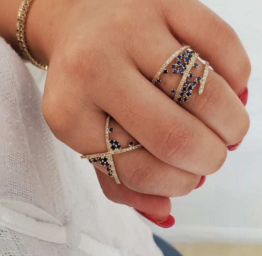 Galaxy Precious Color Stone and Diamond Ring