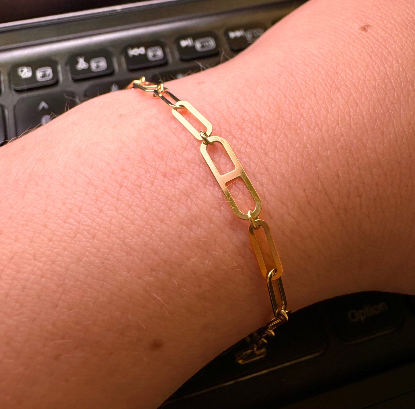 Anchor and Paperclip Link Bracelet