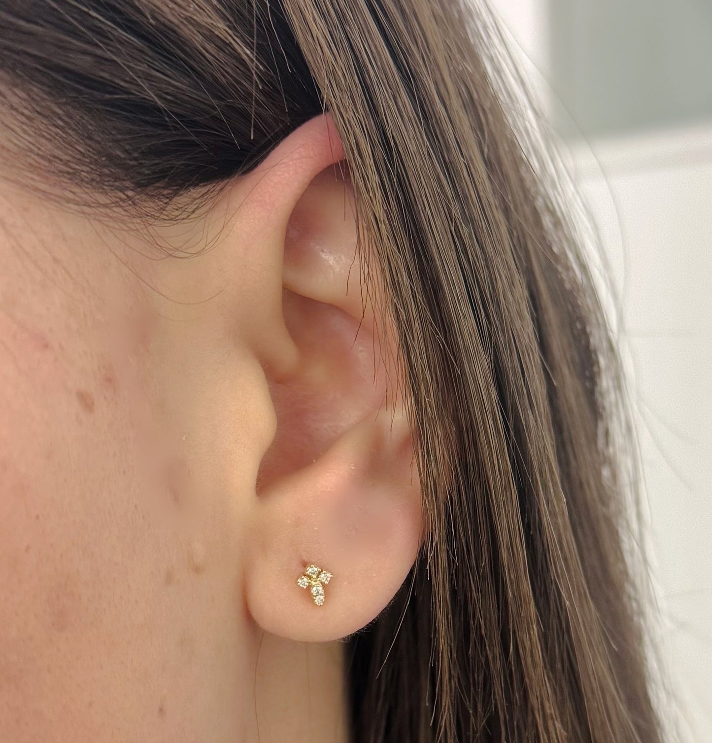 Diamond Cross Earrings