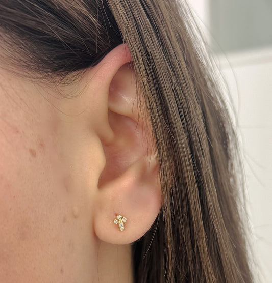 Diamond Cross Earrings