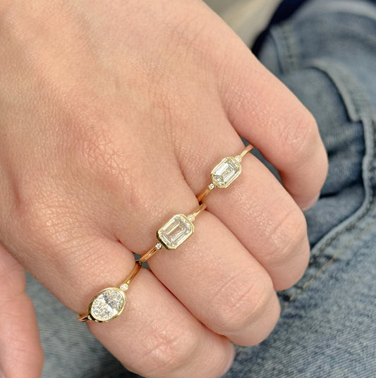 Lab Grown Diamond Emerald Cut Ring 1.06 CTW