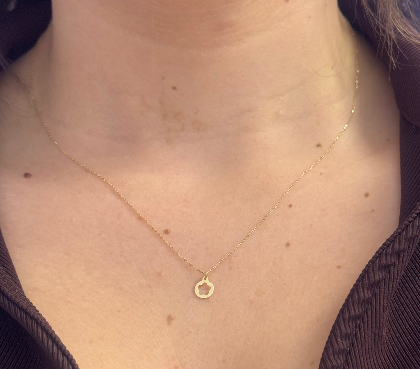 Mini Flower Disc Necklace