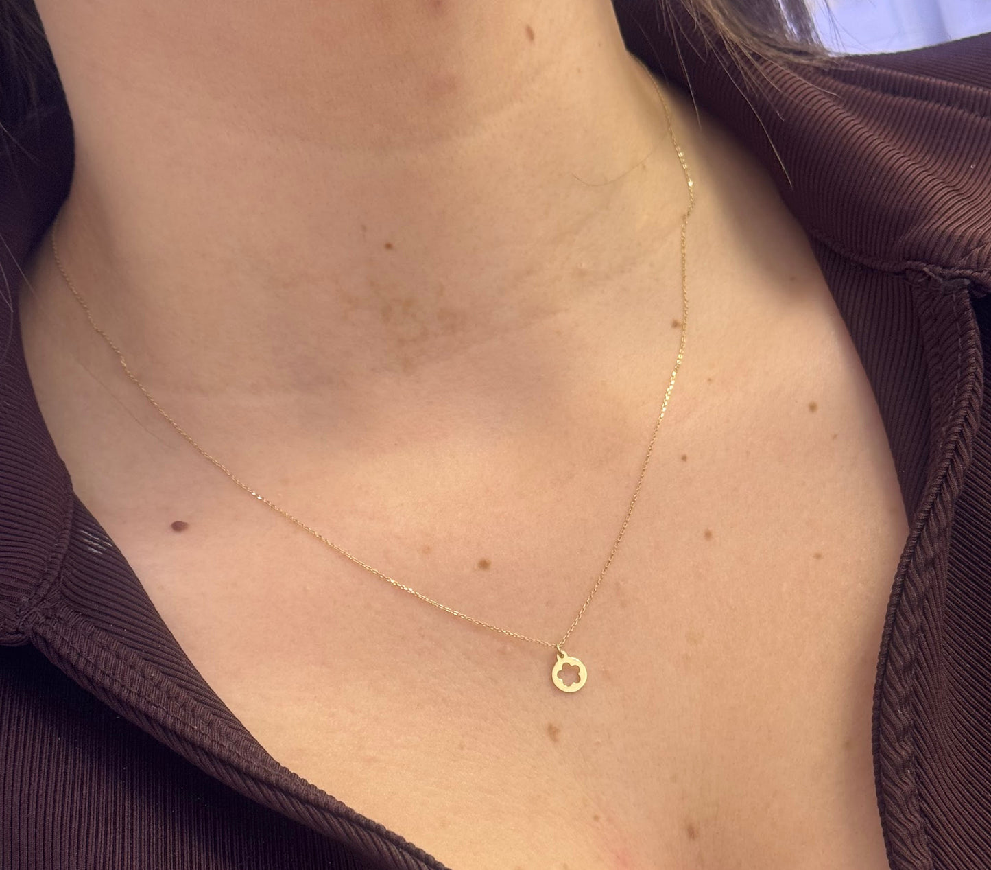 Mini Flower Disc Necklace