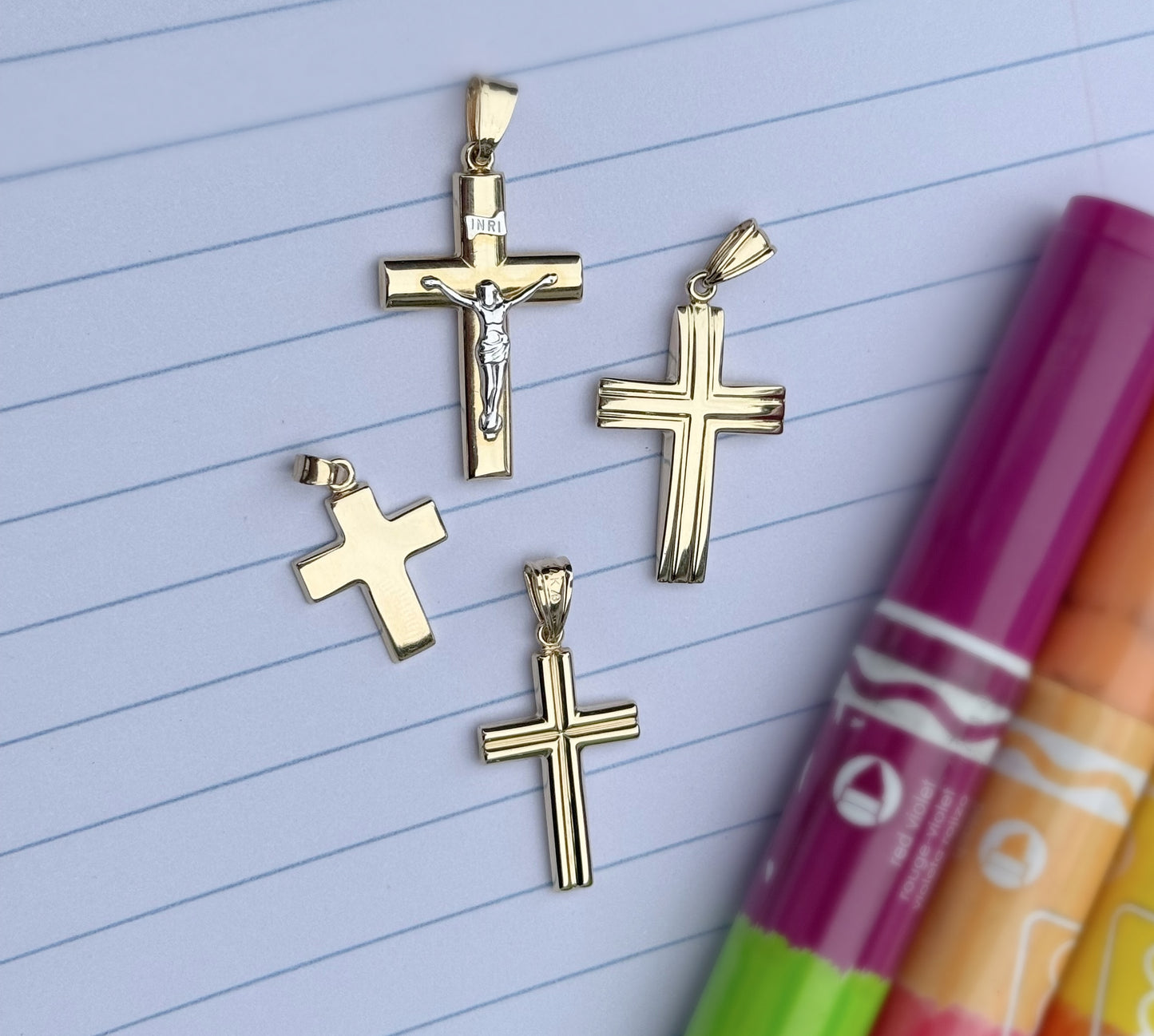 Petite Flat Cross Necklace Pendant