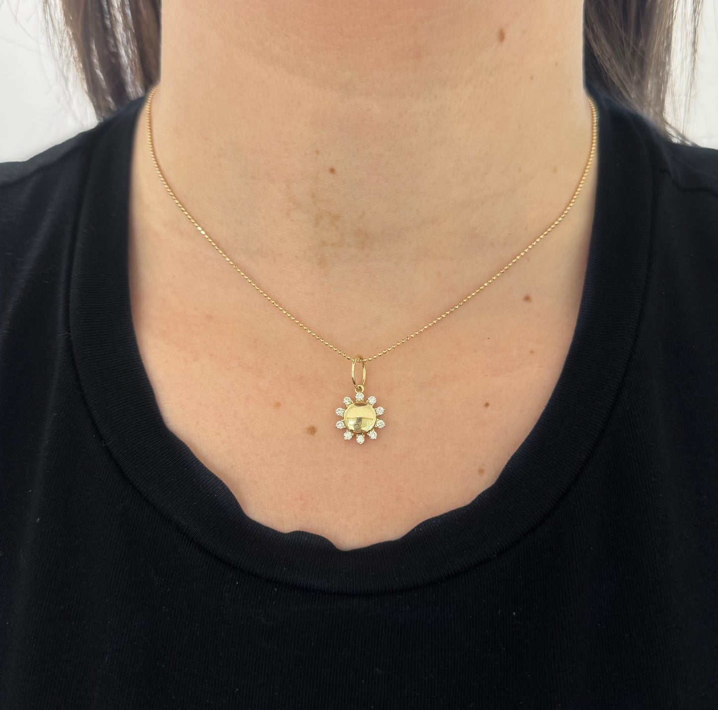 Diamond Halo Disc Charm