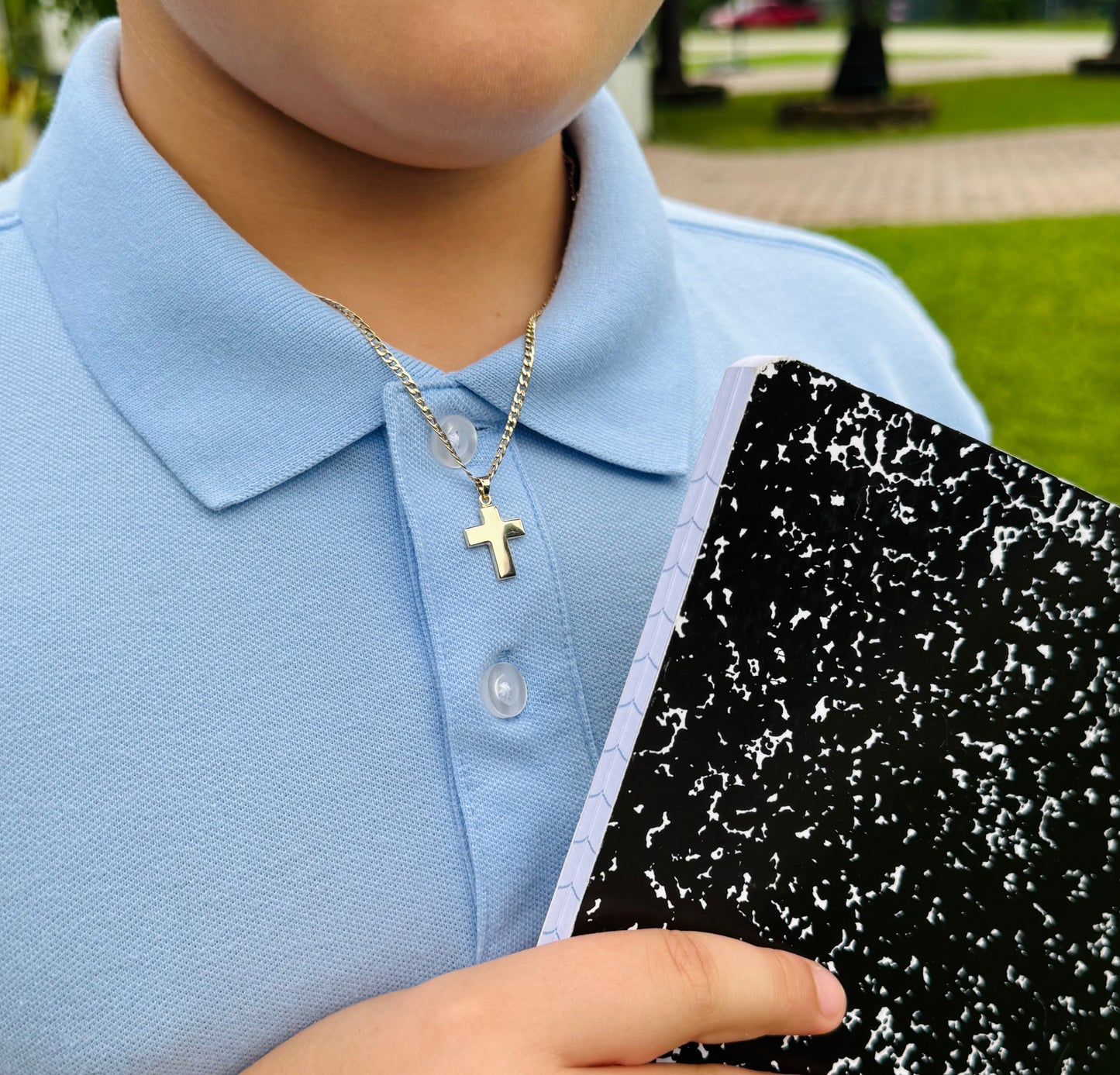 Petite Flat Cross Necklace Pendant