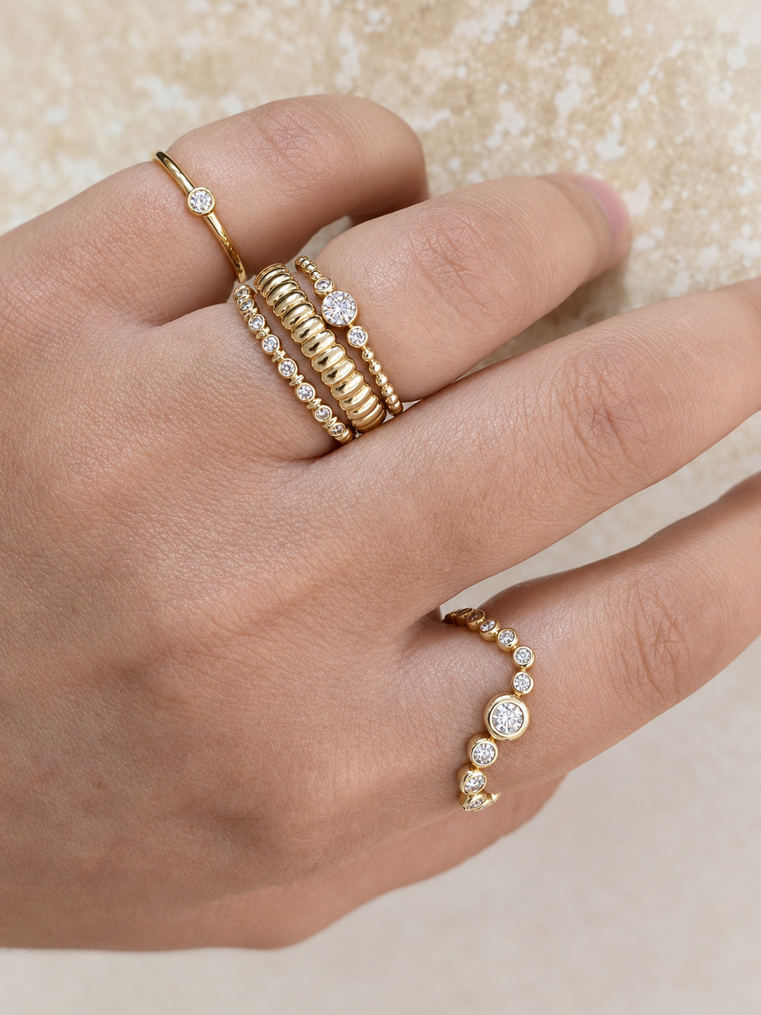 Open Bubble Diamond Ring