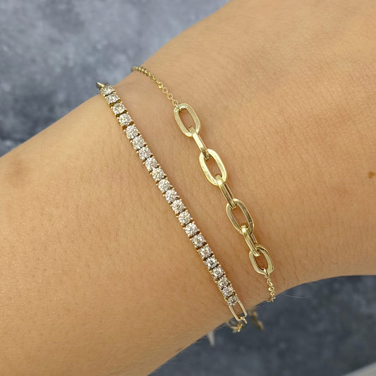 Diamond Paperclip Bracelet