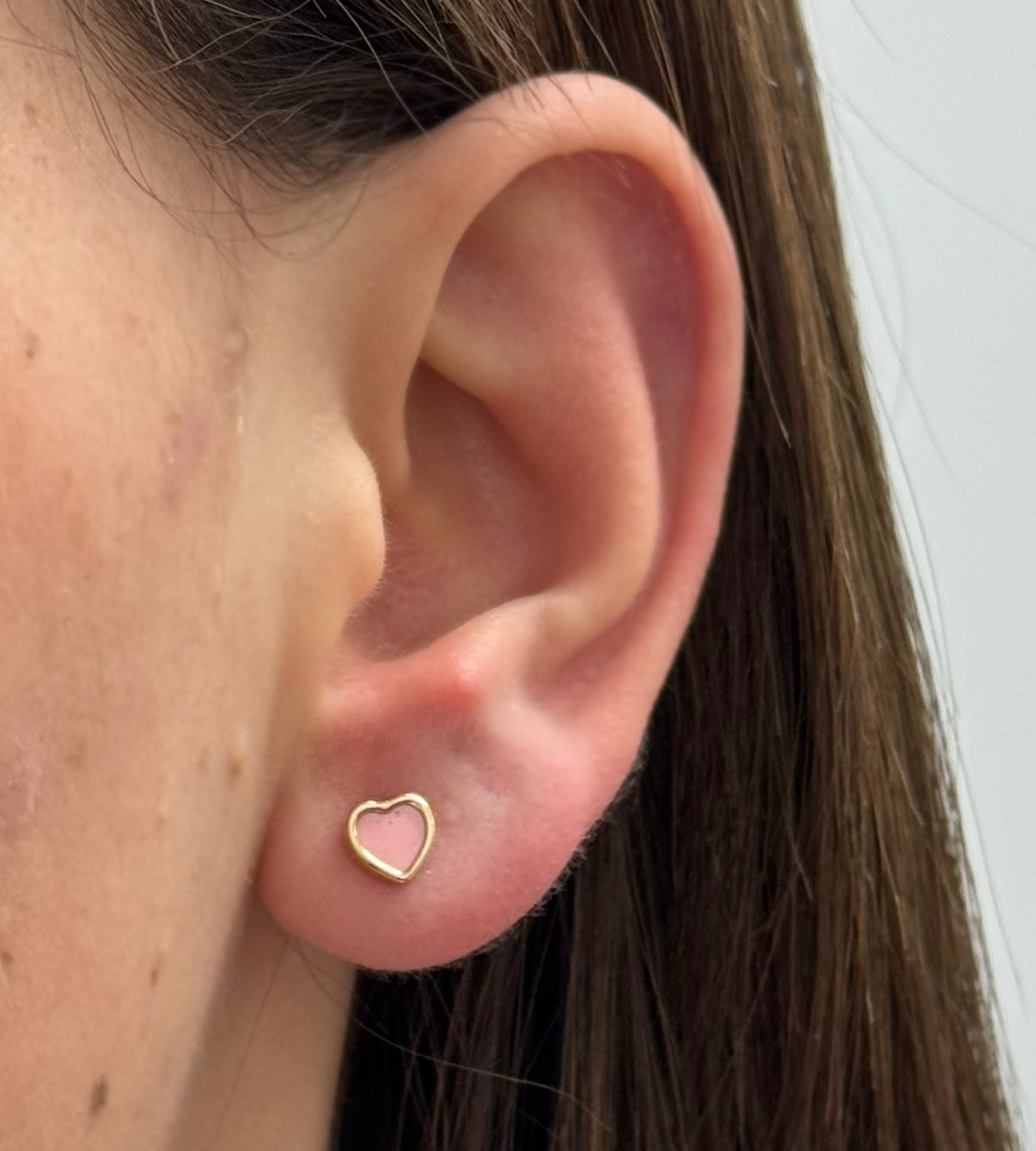 Heart Mother of Pearl Stud Baby Earrings